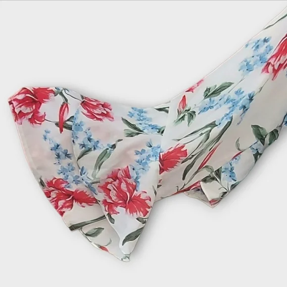 NWT She + Sky Floral Layered Bell Sleeve Blouse - Red and Blue ~sz 1XL - Picture 3 of 6